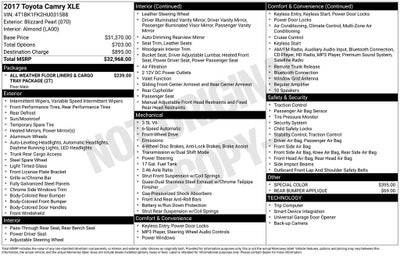2017 Toyota CAMRY XLE