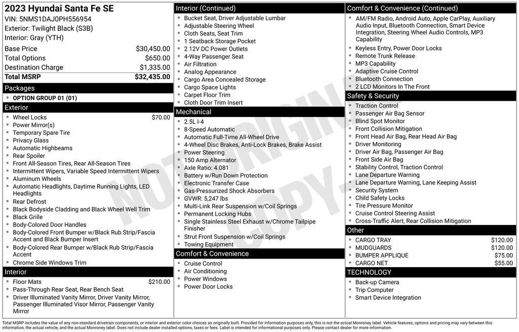 2023 Hyundai Santa Fe SE