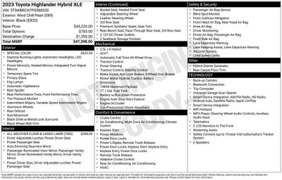 2023 Toyota Highlander Hybrid XLE