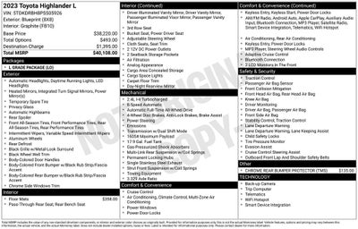 2023 Toyota HIGHLANDER L