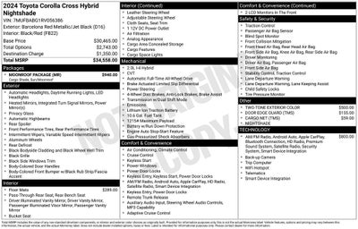 2024 Toyota Corolla Cross Hybrid Hybrid Nightshade