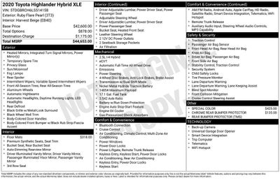 2020 Toyota HIGHLANDER HYBRD XLE