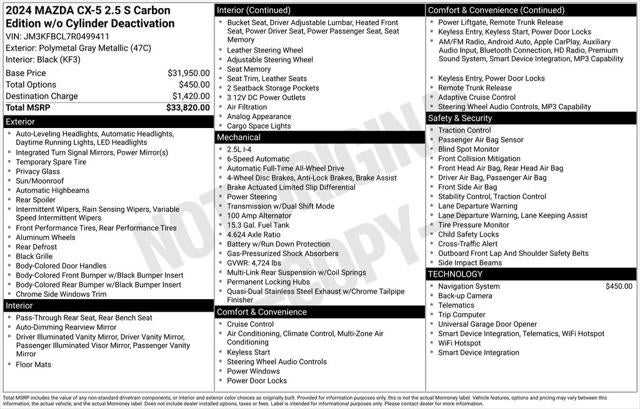 2024 Mazda Mazda CX-5 2.5 S Carbon Edition