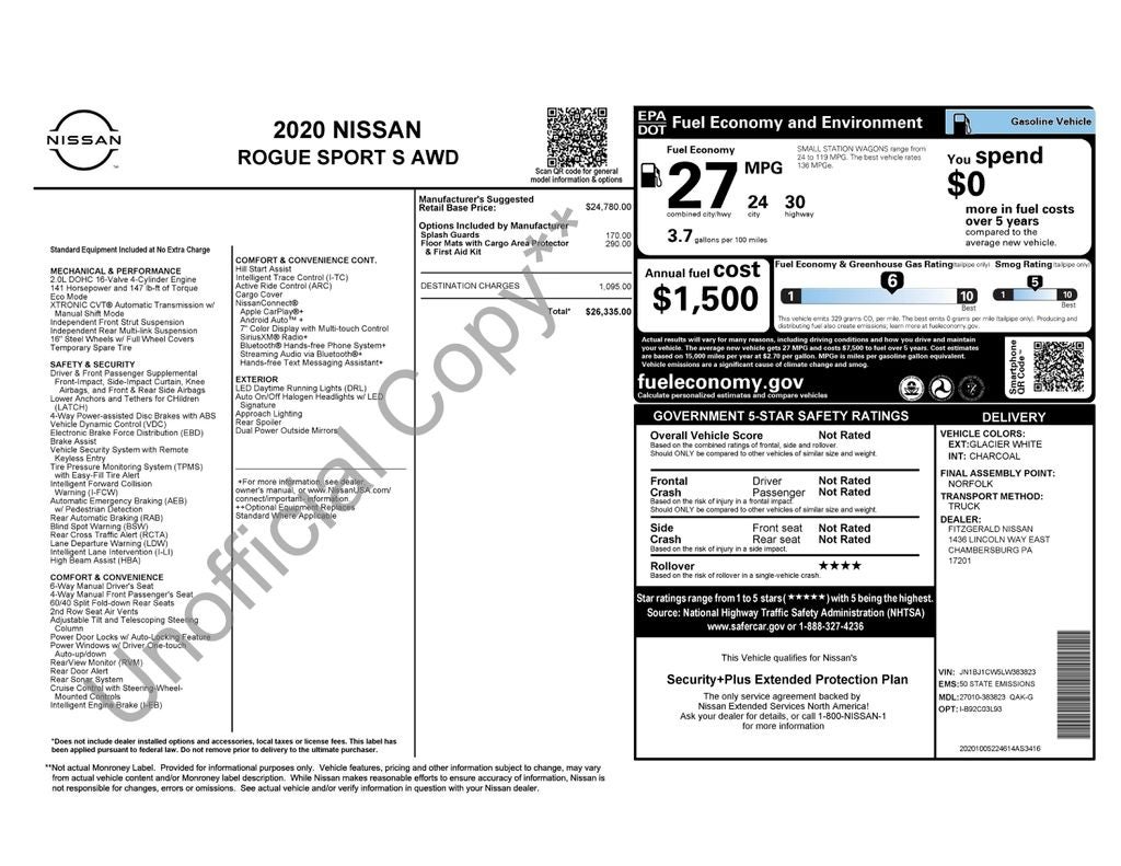 2020 Nissan Rogue Sport S