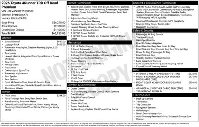 2026 Toyota 4Runner TRD Off-Road Premium